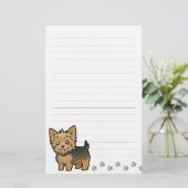 Cartoon-Yorkshire-Terrier (kurzes Haar kein Bogen) Briefpapier (Stehend Vorderseite)