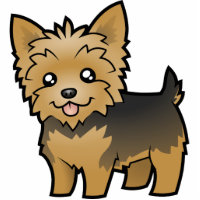 Cartoon-Yorkshire-Terrier (kurzes Haar kein Bogen)