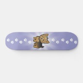 Cartoon-Yorkshire-Terrier (kurzes Haar kein Bogen) Skateboard (Horizontal)