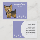Cartoon-Yorkshire-Terrier (kurzes Haar kein Bogen) Visitenkarte (Vorne/Hinten)