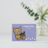 Cartoon-Yorkshire-Terrier (kurzes Haar kein Bogen) Visitenkarte (Stehend Vorderseite)