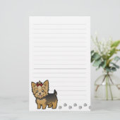 Cartoon-Yorkshire-Terrier (kurzes Haar mit Bogen) Briefpapier (Stehend Vorderseite)