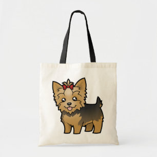 Cartoon-Yorkshire-Terrier (kurzes Haar mit Bogen) Tragetasche