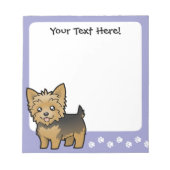 Cartoon Yorkshire Terrier (kurzes Haar ohne Bogen) Notizblock (Vorderseite)