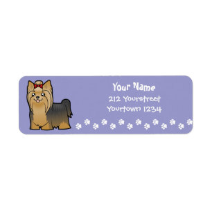 Cartoon-Yorkshire-Terrier (langhaarig mit Bogen)