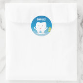 Cartoon-Zahnstange, Zahnaufkleber Runder Aufkleber (Tasche)