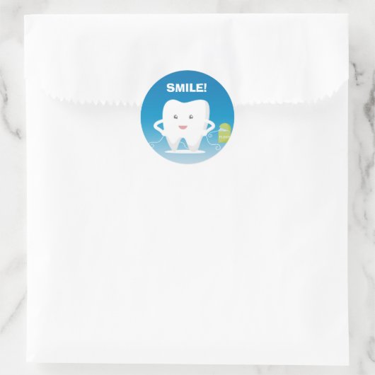 Cartoon-Zahnstange, Zahnaufkleber Runder Aufkleber (Tasche)