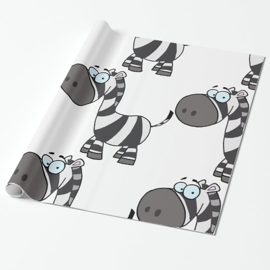 Cartoon Zebra Geschenkpapier (Ungerollt)
