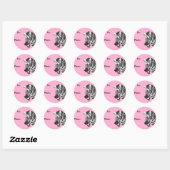 Cartoon Zebra Pink Aufkleber für das Geschenk Farb (Blatt)