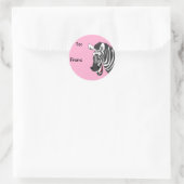 Cartoon Zebra Pink Aufkleber für das Geschenk Farb (Tasche)