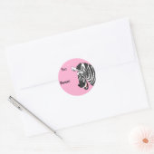 Cartoon Zebra Pink Aufkleber für das Geschenk Farb (Umschlag)