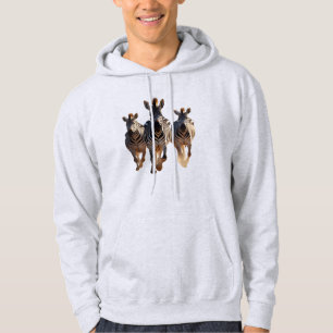Cartoon Zebras auf der Lauf - Playful Savannah Hoodie