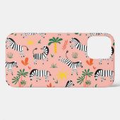 Cartoon Zebras Funny Seamless Muster Case-Mate iPhone Hülle (Rückseite (Horizontal))
