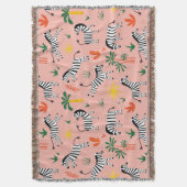 Cartoon Zebras Funny Seamless Muster Decke (Vorderseite Vertikal)