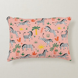 Cartoon Zebras Funny Seamless Muster Dekokissen