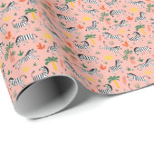 Cartoon Zebras Funny Seamless Muster Geschenkpapier (Rolleneckpunkt)