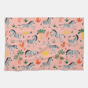 Cartoon Zebras Funny Seamless Muster Geschirrtuch