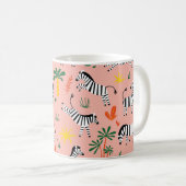 Cartoon Zebras Funny Seamless Muster Kaffeetasse (VorderseiteRechts)