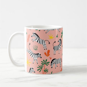 Cartoon Zebras Funny Seamless Muster Kaffeetasse