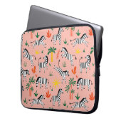 Cartoon Zebras Funny Seamless Muster Laptopschutzhülle (Vorderseite Links)