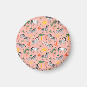 Cartoon Zebras Funny Seamless Muster Magnet (Vorne)