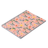 Cartoon Zebras Funny Seamless Muster Notizblock (Linke Seite)