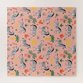 Cartoon Zebras Funny Seamless Muster Puzzle (Horizontal)
