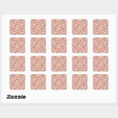 Cartoon Zebras Funny Seamless Muster Quadratischer Aufkleber (Blatt)