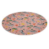 Cartoon Zebras Funny Seamless Muster Schneidebrett (Ecke)