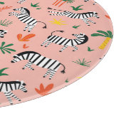 Cartoon Zebras Funny Seamless Muster Schneidebrett (Ecke)