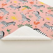 Cartoon Zebras Funny Seamless Muster Sherpadecke (3/4)