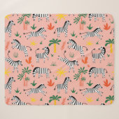 Cartoon Zebras Funny Seamless Muster Sherpadecke (Vorderseite (Horizontal))