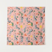 Cartoon Zebras Funny Seamless Muster Wandteppich (Vorderseite (Horizontal))