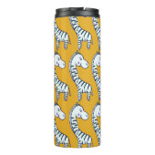 Cartoon zebras: gelbes Hintergrundmuster. Thermosbecher (Rückseite)