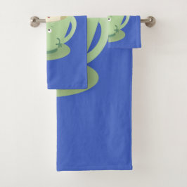 Cartoon-Zeichen für den niedlichen Teebag-Becher S Badhandtuch Set