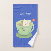 Cartoon-Zeichen für den niedlichen Teebag-Becher S Badhandtuch Set (Handtuch)