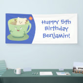Cartoon-Zeichen für den niedlichen Teebag-Becher S Banner (Messe)