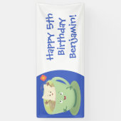 Cartoon-Zeichen für den niedlichen Teebag-Becher S Banner (Vertikal)