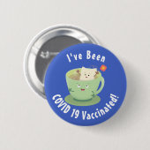 Cartoon-Zeichen für den niedlichen Teebag-Becher S Button (Vorne & Hinten)