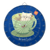 Cartoon-Zeichen für den niedlichen Teebag-Becher S Dartscheibe (vorne)