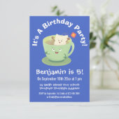 Cartoon-Zeichen für den niedlichen Teebag-Becher S Einladung (Stehend Vorderseite)