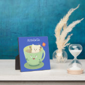 Cartoon-Zeichen für den niedlichen Teebag-Becher S Fotoplatte (InSitu)