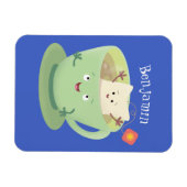 Cartoon-Zeichen für den niedlichen Teebag-Becher S Magnet (Horizontal)