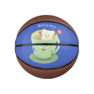 Cartoon-Zeichen für den niedlichen Teebag-Becher S Mini Basketball