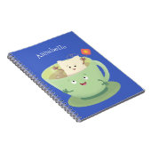 Cartoon-Zeichen für den niedlichen Teebag-Becher S Notizblock (Rechte Seite)