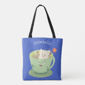 Cartoon-Zeichen für den niedlichen Teebag-Becher S Tasche (Rückseite)