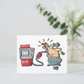 Cartoon-Zeichen für hohe Gaspreise Postkarte (Stehend Vorderseite)