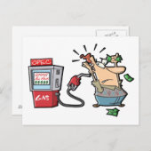 Cartoon-Zeichen für hohe Gaspreise Postkarte (Vorne/Hinten)