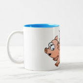 Cartoon zeichn eines Schweins mit Flügeln Zweifarbige Tasse (Links)