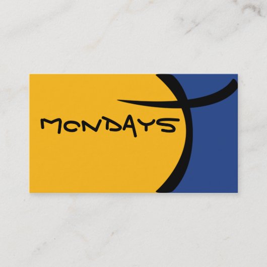 Cartoon-Zelle - Blau und Gelb Visitenkarte (Vorderseite)